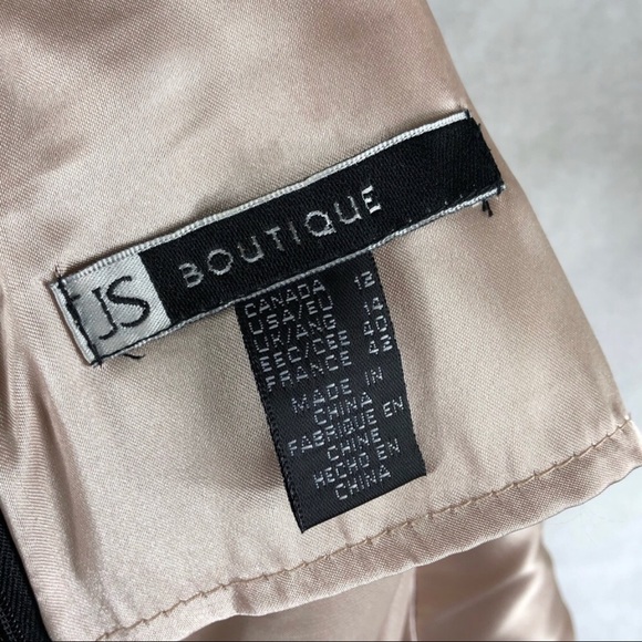 JS Boutique Black Beaded Lace Formal Dress size 12 - Picture 5 of 6